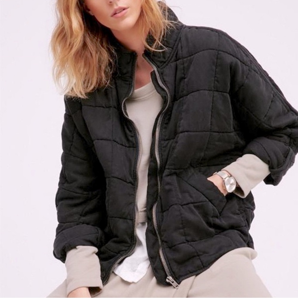 Free People Quilted Dolman Jacket black XL (runs large)Purchased on here-too big